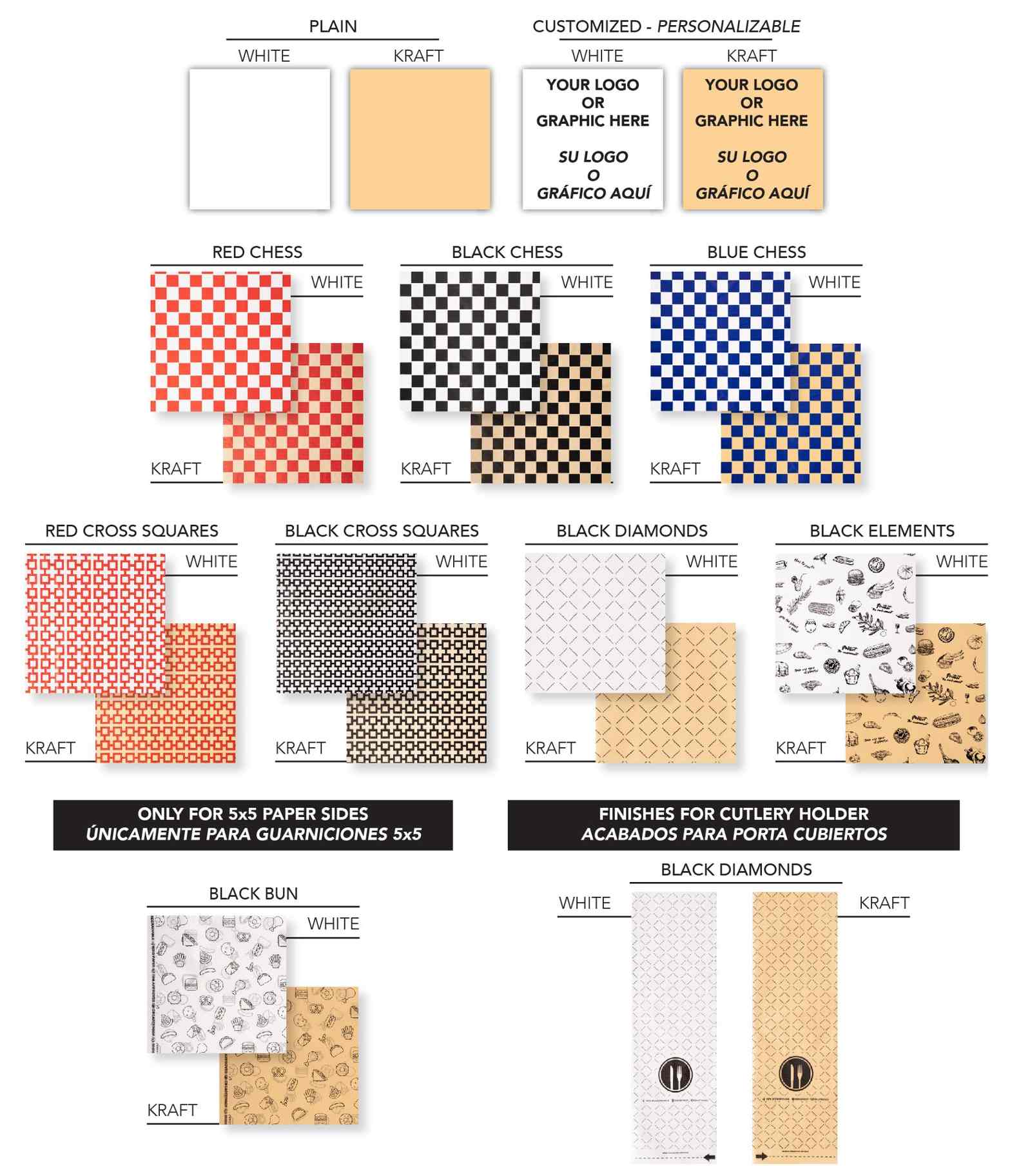 foodpaper bags open one side design