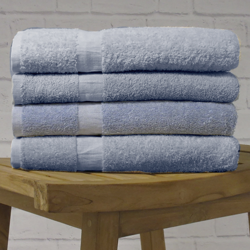 Toalla piscina 35"x70" 1.75lb Azul Porcelana Sólido 86%/14% Polyalgodón Fibertone