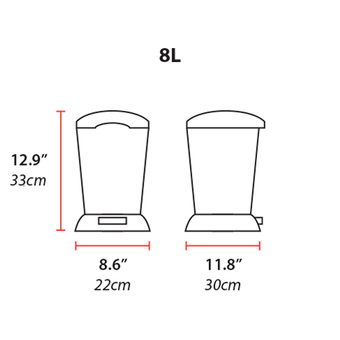 Plastic Round Step Can 8l Size