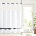 River Dream No Hooks Needed Shower Curtain with Fabric Snap in Liner 71"×74“ Polyester