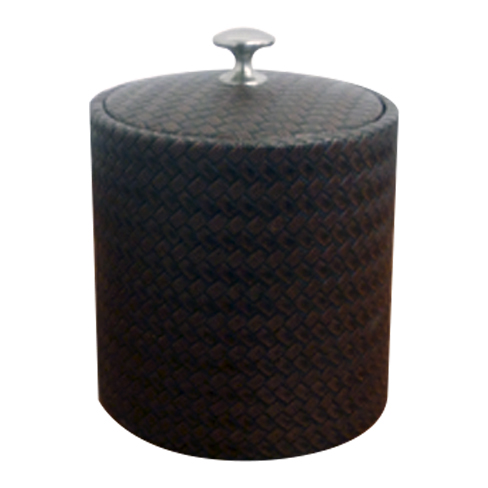 Rattan Ice bucket 1L PP with  Ice Tongs Dark Brown 