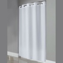 Shower Curtain White Stripes Hookless 178x193cm