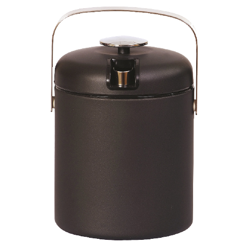 Plastic Ice bucket 1.3L Brown with Tongs 