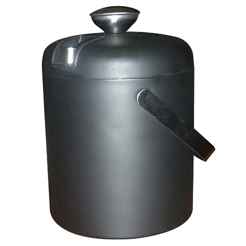 Hielera Acero Inoxidable 1.3L Negro Matter con Pinzas 