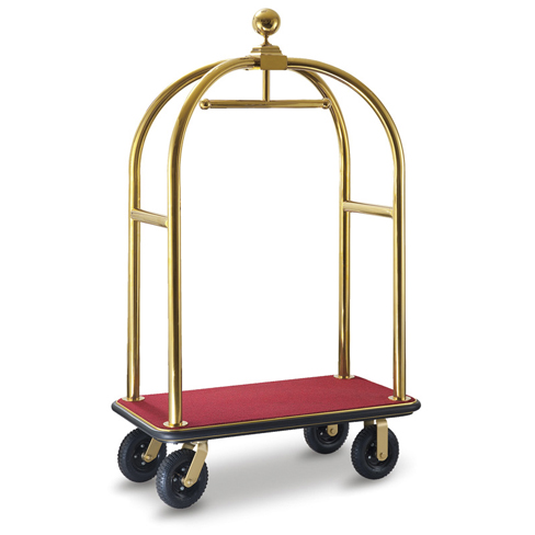 [BELL0001469] Birdcage Luggage Trolley 8" Pnematic Wheels Gold 110x61x191Hcm