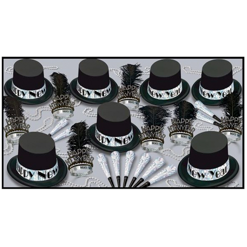New Year Party Assortment for 50 - Silver Top Hat