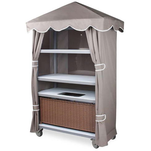 Towel Cabana with Casters & Basket