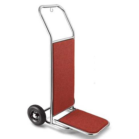 Luggage cart 2 pneumatic wheels 8" polished red carpet