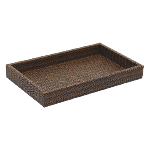 Tray rattan dark brown  rectangular 34.5x21.5x4.2cm
