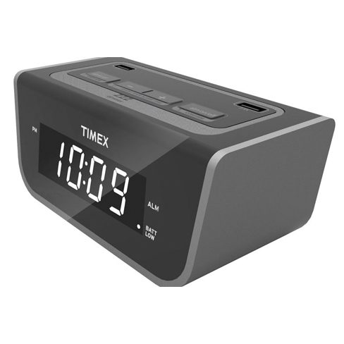 Radio alarm clock LED dual USB 0.9” white LCD display
