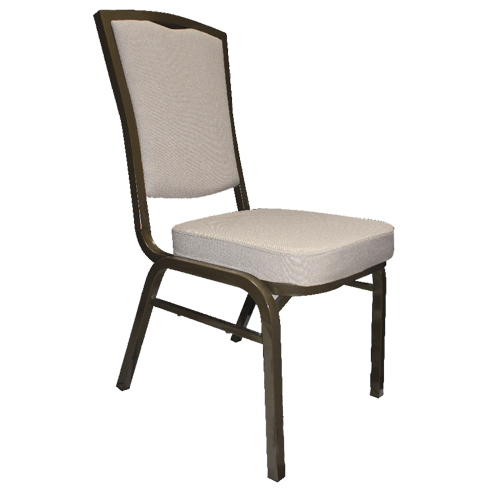 Customized Stackable Banquet Chair Avro Aluminum Brown & Beige Upholstery