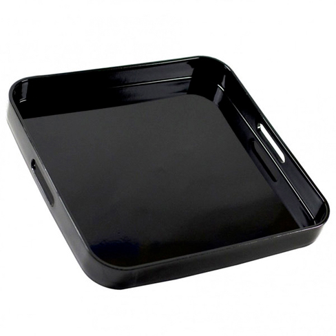 Black Tray Square Acrylic Lacquered 13 1/2"