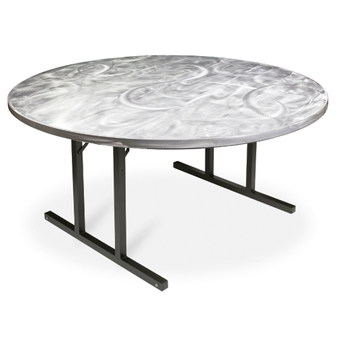 Table 72" Round Alulite Roman II Legs Swirl