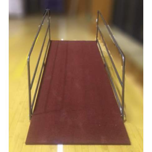 Socialite™ Handicap Ramp for Portable Stage with Handrails 120x2440x41-61cm