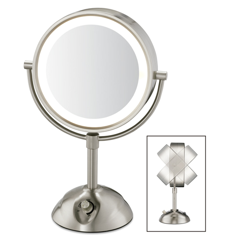 Mirror vanity tabletop lighted 8.5" 5X-1X