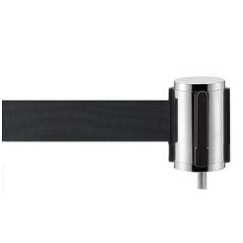 Accessory stanchion post retractable belt head black