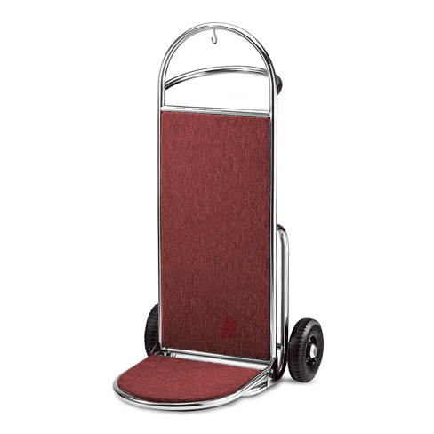 Luggage Hand Cart Stainless Steel Polish Finish Red Carpet