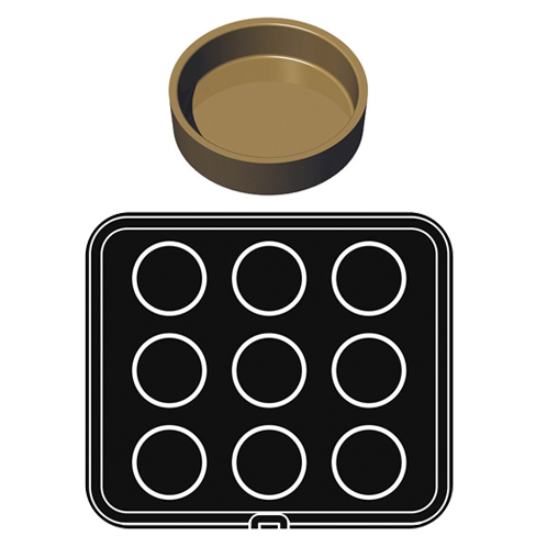 [PAVO0000020] 9 Muescas Redondas 75/71 h 20 mm - Placa para Cookmatic 380x330 mm