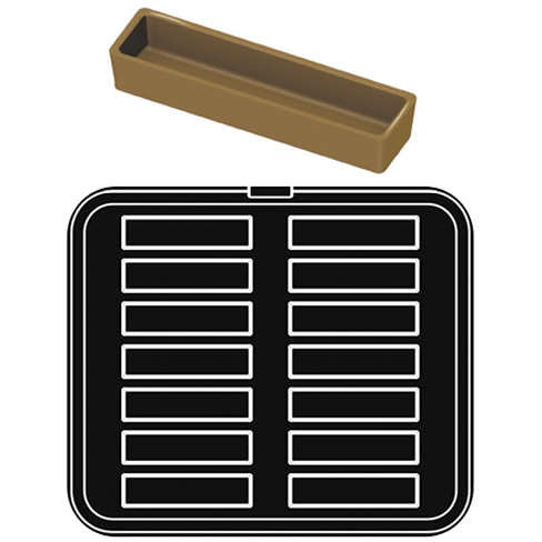 14 Rectangular Indents 120x30/117x27 h 20 mm - Plate for Cookmatic 380x330 mm