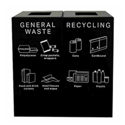 [FAB!0003053] Basurero Reciclar Dual 110L Acero Plastico 47x70x90cm 