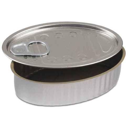 Oval Sardine Tin 4oz Aluminum Pack 100