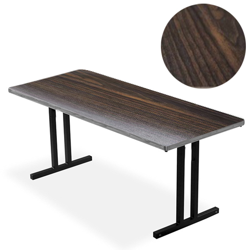 Mesa W45×D183×H76cm rectangular patas plegables II sobre HPL y madera contrachapada