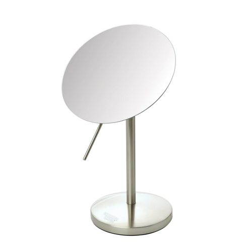 7.5", 5X Table Top Mirror, Nickel, Height 13"