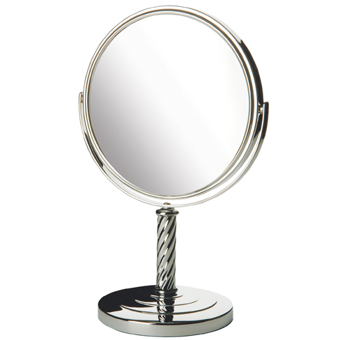 8", 5X-1X Table Top Mirror,Chrome, Height 13"