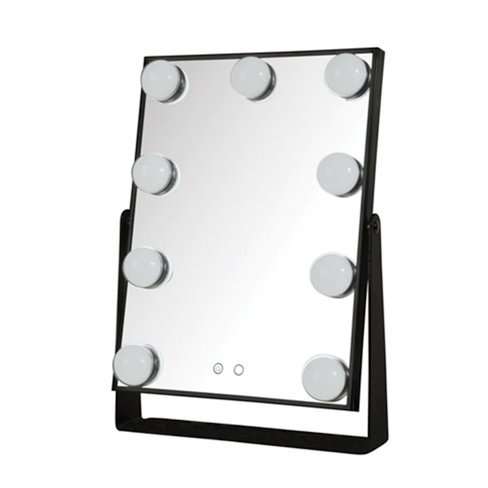 11.75"x15.75" LED Lighted Hollywood Style Mirror, Black