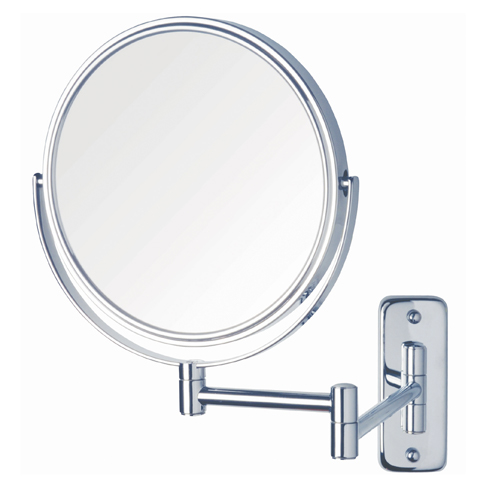 6", 5X-1X  Wall Mount Mirror, Double Arm, Chrome