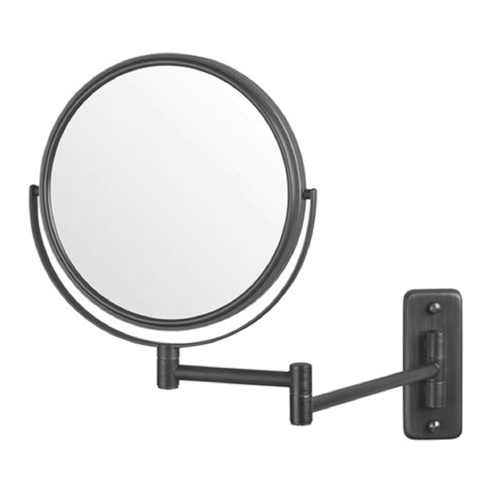 [JERD0003877B] 8", 5X-1X  Wall Mount Mirror, Double Arm (Black)