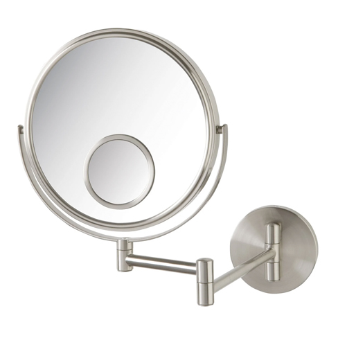 8", 10X-1X w/15X Spot Wall Mount Mirror, Nickel