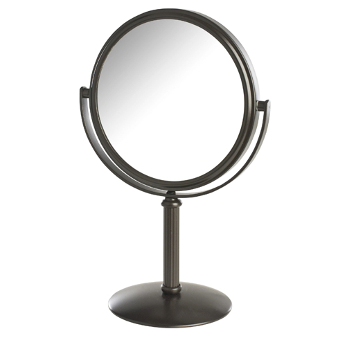 [JERD0003992B] 5.5" 5X-1X Table Top Mirror, Height 9.75" (Bronze)