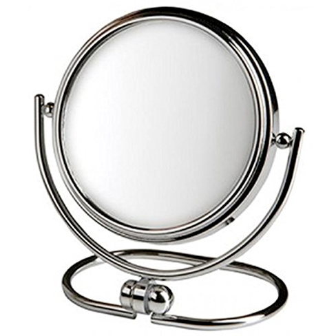 5.5", 5X-1X Folding Travel Mirror, Chrome Includes Black Travel Pouch