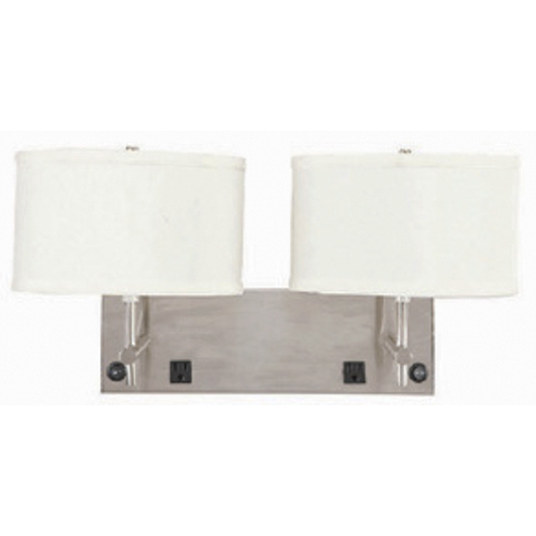 22"x12"x13.75" Double Wall lamp with Brushed Nickel Finish