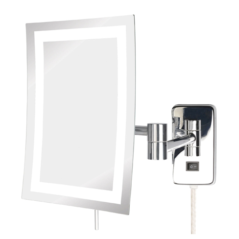 Espejo de Pared con Luz LED de 6.5"x 9", 5x se Extiende 15.5"