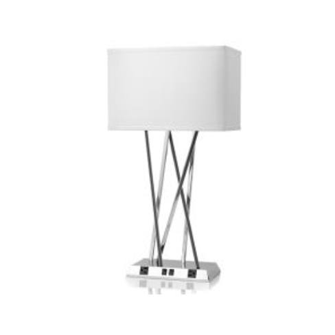 28.5" Twin Table Lamp with Shiny Nickel Finish