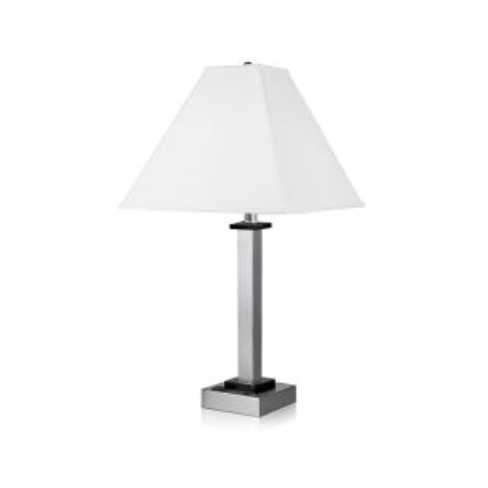 29" Twin Table Lamp with Brushed Nickel Finish and Ebony Wood Accents
