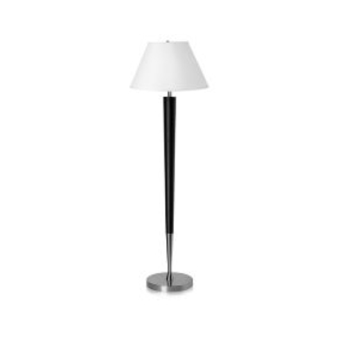 Floor Lamp with Brushed Nickel Finish and Ebony Wood Accents