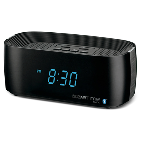 Radio Reloj Alarma Bluetooth de Conair Doble USB, Negro