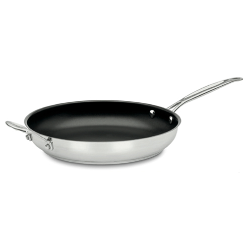 Cuisinart Stainless Steel 12" Non-stick Skillet with Helper Handle Stainless
