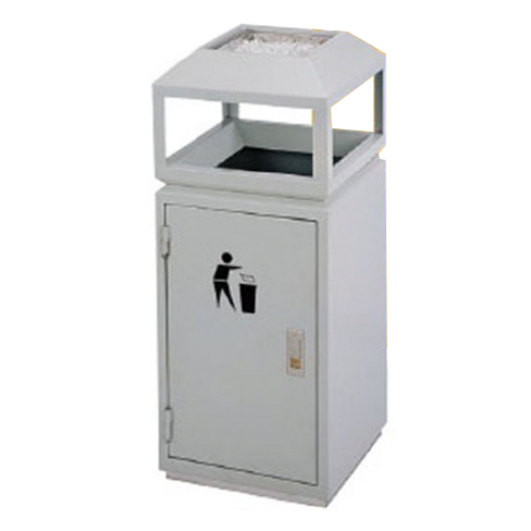 Steel Outdoor Trash Can Powder Coated Finish 40x40x94cm