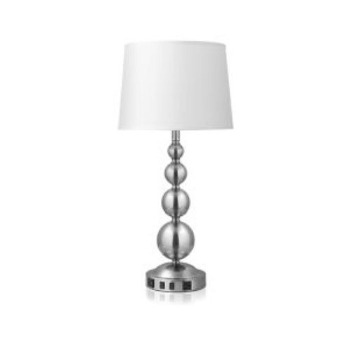 29" Twin Table Lamp with Brushed Nickel Finish