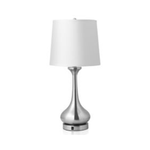 28" End Table Lamp with Brushed Nickel Finish