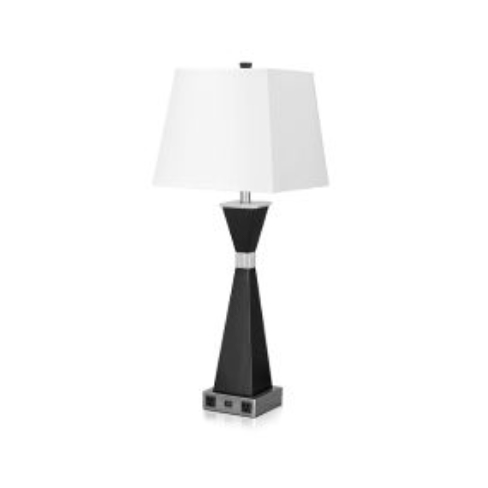 Desk Lamp with Ebony, Brushed Nickel and Clear Acrylic