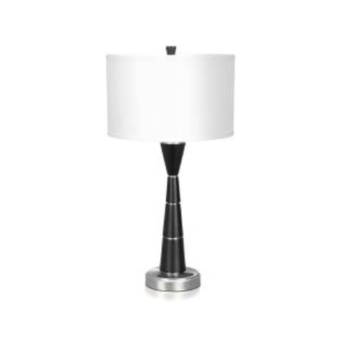 End Table Lamp with Ebony and Brushed Nickel Finish