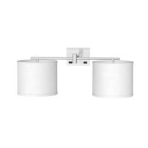 Double Wall Lamp with Brushed Nickel Finish