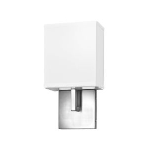 Single Wall Sconce with Brushed Nickel Finish and Linen Half Shade