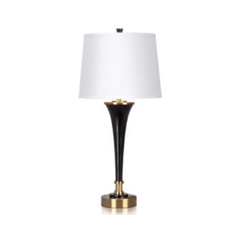 Single Table Lamp with Ebony and Burnished Brass Accents