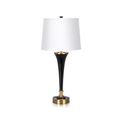Twin Table Lamp with Ebony and Burnished Brass Accents